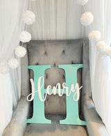 Giant Wall Initial, Personalized Letter Name Sign, Custom Wall Mount Initial for Nursery & Kids Room, Personalized Baby Initial and Name