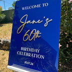Acrylic Birthday Welcome Sign, Perspex Happy Birthday Sign, Bday Party Decor, Custom Welcome Board, 16th 18th 20th 21st 30th 40th 50th 60th