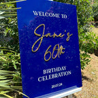 Acrylic Birthday Welcome Sign, Perspex Happy Birthday Sign, Bday Party Decor, Custom Welcome Board, 16th 18th 20th 21st 30th 40th 50th 60th