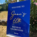 Acrylic Birthday Welcome Sign, Perspex Happy Birthday Sign, Bday Party Decor, Custom Welcome Board, 16th 18th 20th 21st 30th 40th 50th 60th