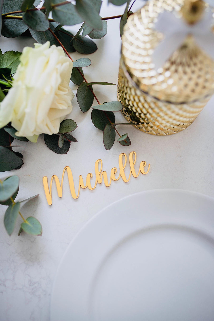 Personalised Wedding Name Places, Wedding Favour Name Cards, Laser Cut Placement Cards, Mirrored Place Name, Luxury Wedding Decor