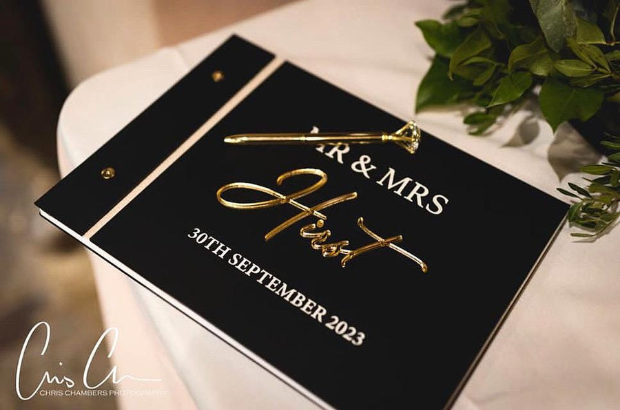Acrylic Wedding Guestbook and Crystal Pen, Acrylic Guestbook, Wedding Guestbook, Personalised Wedding Guestbook, Custom Guestbook and Pen