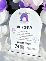 Acrylic Play Rules Sign, Soft Play Business Sign, Bouncy Castle Business Sign, Soft Play Rules Sign, Business Rules Sign With Photos
