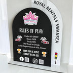 Acrylic Play Rules Sign, Soft Play Business Sign, Bouncy Castle Business Sign, Soft Play Rules Sign, Double Arch Acrylic Sign