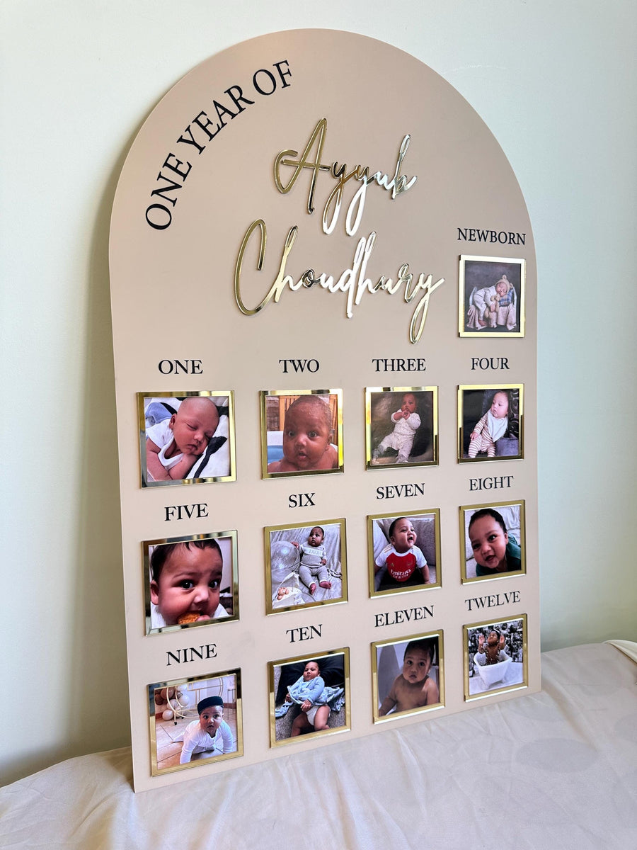 Acrylic Baby Milestone Board for 1st Birthday and Monthly Celebrations, One Year of Baby, Milestone Board, My First Year Sign, 1st Bday Gift