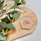 Personalised Wedding Name Places, Personalized Wedding Favour Name Tags, Hexagon Placement Cards, Acrylic Wedding Name Planes Table Setting