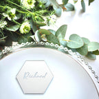 Personalised Wedding Name Places, Personalized Wedding Favour Name Tags, Hexagon Placement Cards, Acrylic Wedding Name Planes Table Setting