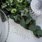 Personalised Wedding Name Places, Wedding Favour Name Cards, Laser Cut Placement Cards, Mirrored Place Name, Luxury Wedding Decor