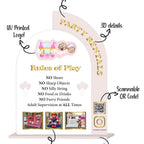 Acrylic Play Rules Sign, Soft Play Business Sign, Bouncy Castle Business Sign, Soft Play Rules Sign, Double Arch Acrylic Sign with Photos