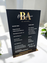 Custom Acrylic Price List Sign, Modern Salon Display Sign, Display Custom Business Sign Acrylic, Personalised Treatment Board, Salon Signage