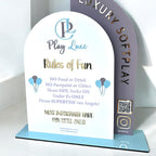 Acrylic Play Rules Sign, Soft Play Business Sign, Bouncy Castle Business Sign, Soft Play Rules Sign, Double Arch Acrylic Sign