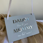 Page Boy Sign, Acrylic Page Boy Sign, Daddy Time To Give Mummy Our Last Name, Flower Girl Sign, A5 Hang Sign, Daddy Here Comes Mummy
