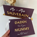Page Boy Sign, Acrylic Page Boy Sign, Daddy Time To Give Mummy Our Last Name, Flower Girl Sign, A5 Hang Sign, Daddy Here Comes Mummy
