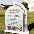 Acrylic Play Rules Sign, Soft Play Rules, Bouncy Castle Business, Bounce House Safety Board, Kids Party Rentals, Double QR Code Sign