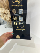 Logo Branded Acrylic Business Card Holder, Perspex Custom Business Card Display Stand, Personalised Desk Organiser