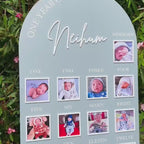 Acrylic Milestone 1st Birthday Photo Board, One Year of Baby Sign, Milestone Board, My First Year, Personalised First Birthday Memory Sign
