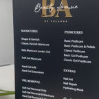 Custom Acrylic Price List Sign, Modern Salon Display Sign, Display Custom Business Sign Acrylic, Personalised Treatment Board, Salon Signage
