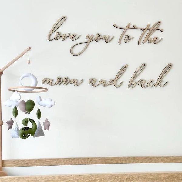 Custom Wooden Laser Cut Nursery Sign - Love You to the Moon