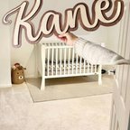 Double Layered Name Sign in elegant wood with a personalized design