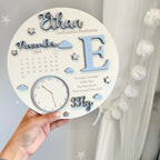 New Baby Birth Plaque in wooden design with customizable birth details