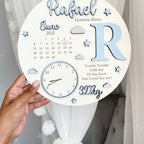 New Baby Birth Plaque in soft wood with engraved birth details