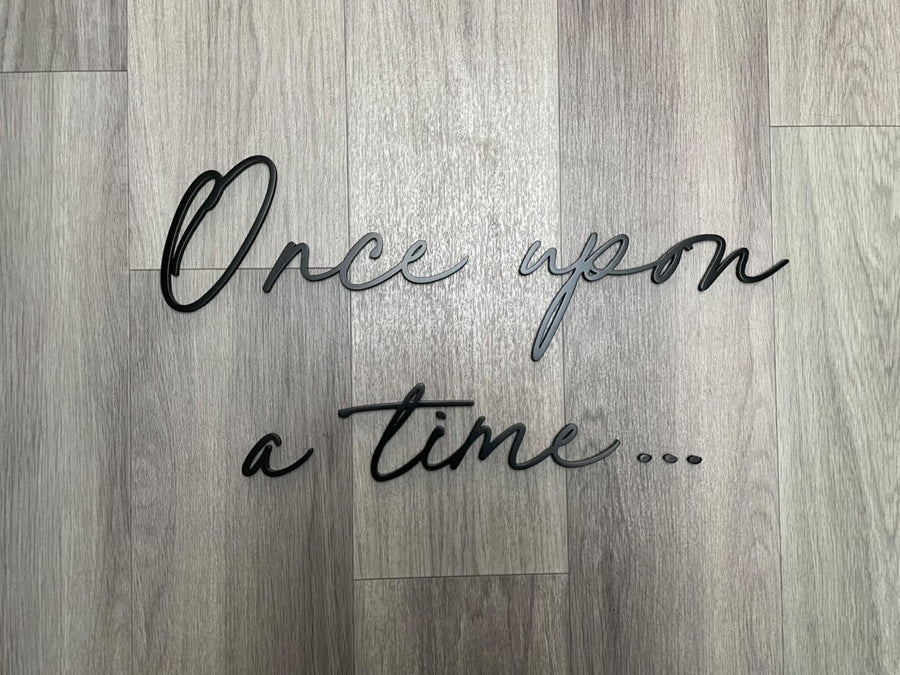 Once upon a time wall sign in rustic wood design